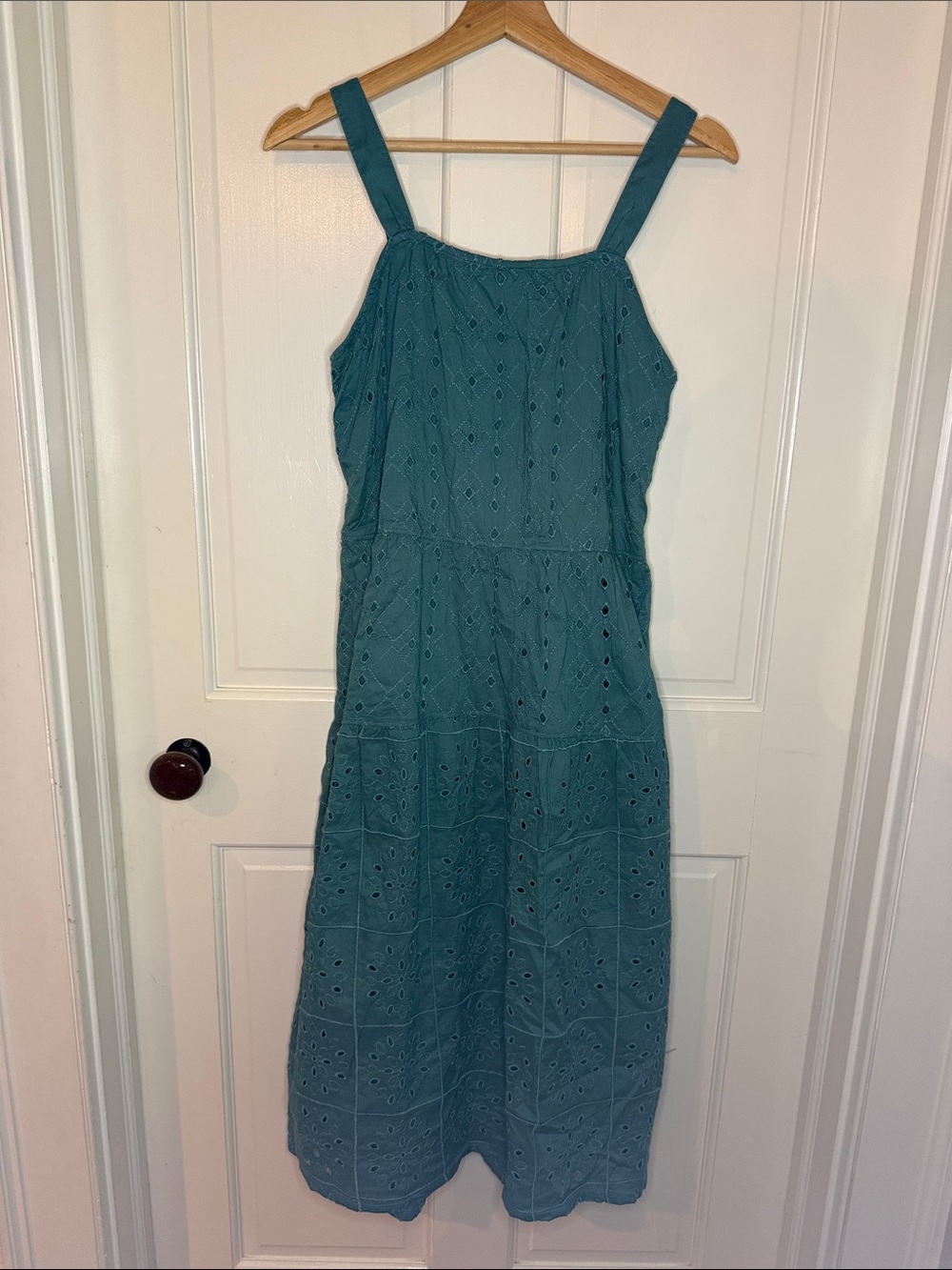 abercrombie kids Teal Eyelet Maxi Dress